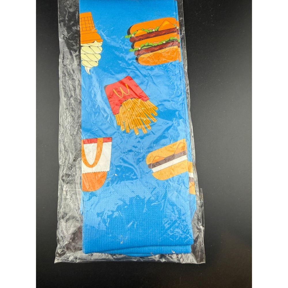 McDonalds My Rewards Crew Socks Blue Graphic Burger Fries Ice Cream Novelty